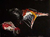 Chiaroscuro, ca. 75 x 85 cm, Acryl + Kreide, Leinwand